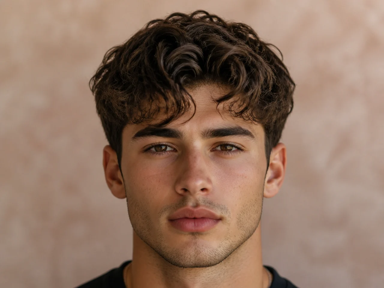 A wavy fringe lifting away from the forehead