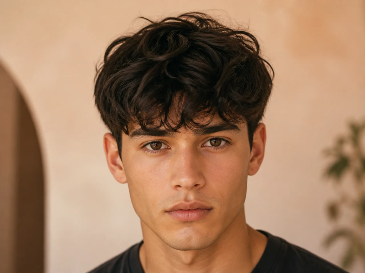 A wavy fringe layered from underneath