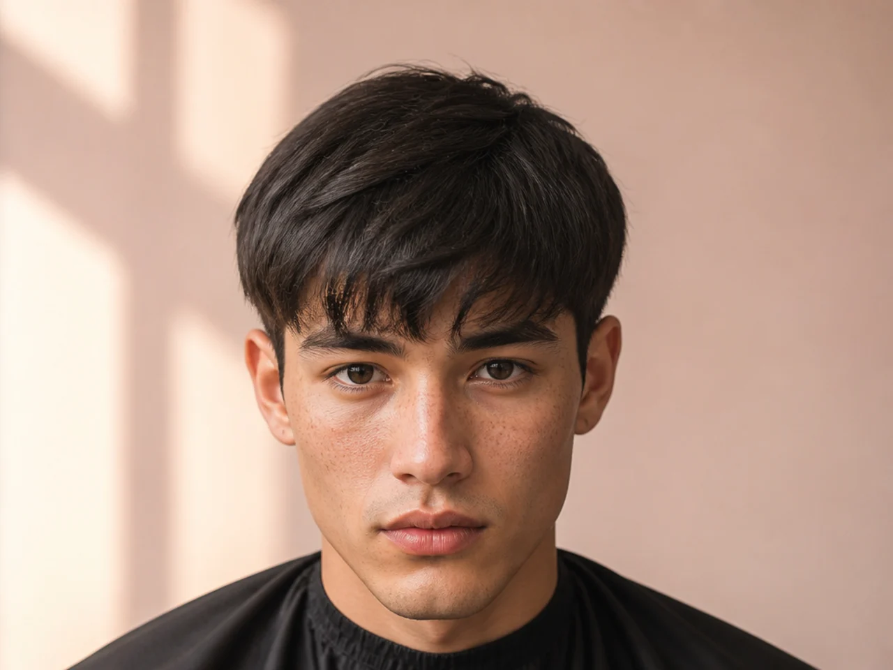 A wavy fringe combed flat and losing its bend