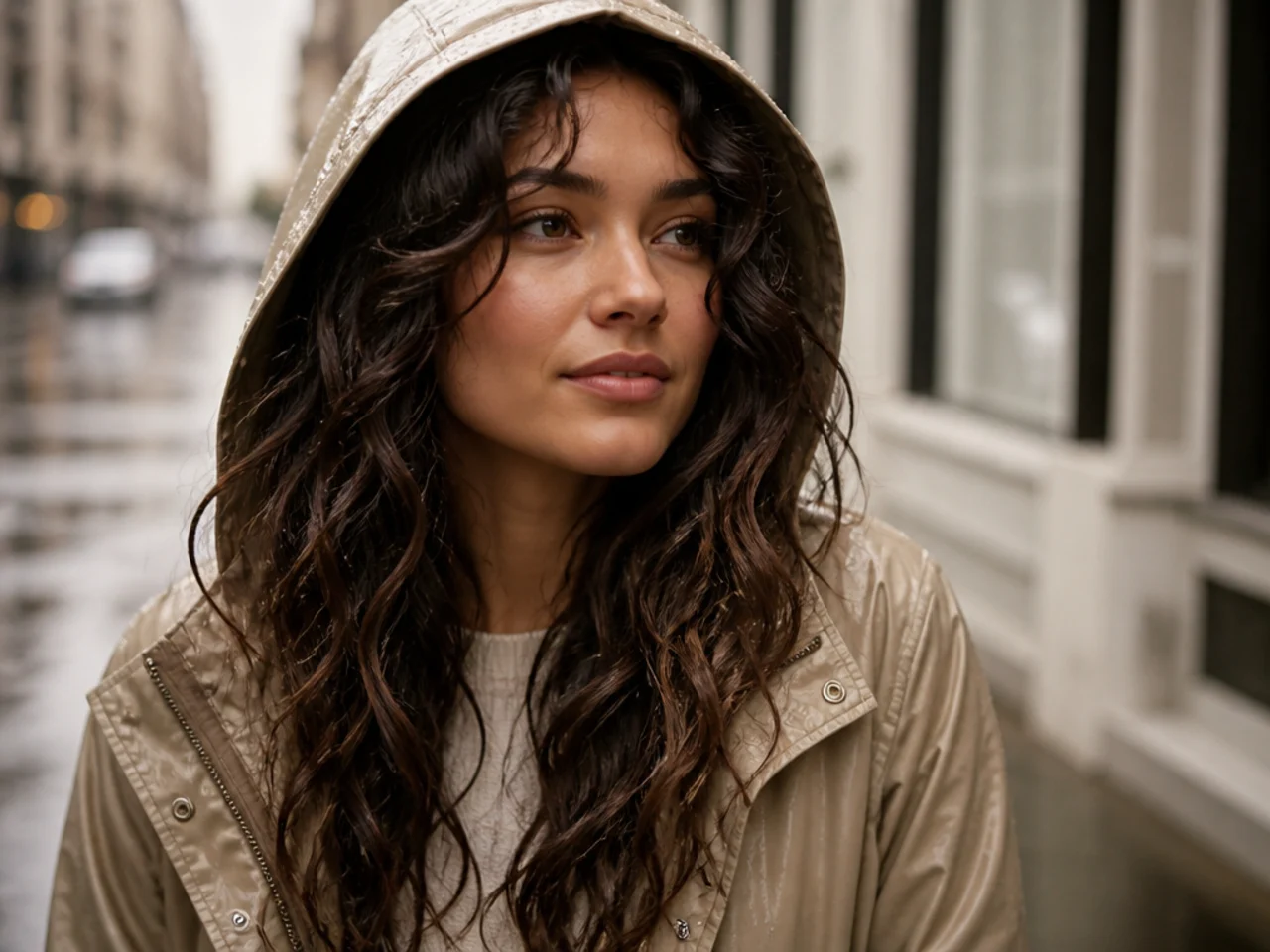 Hair protected from rain