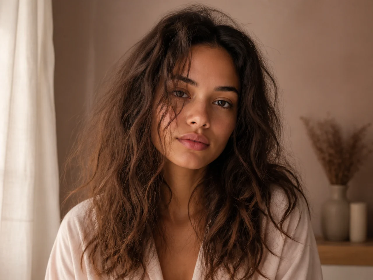 Waves flattened and frizzed after sleeping on cotton