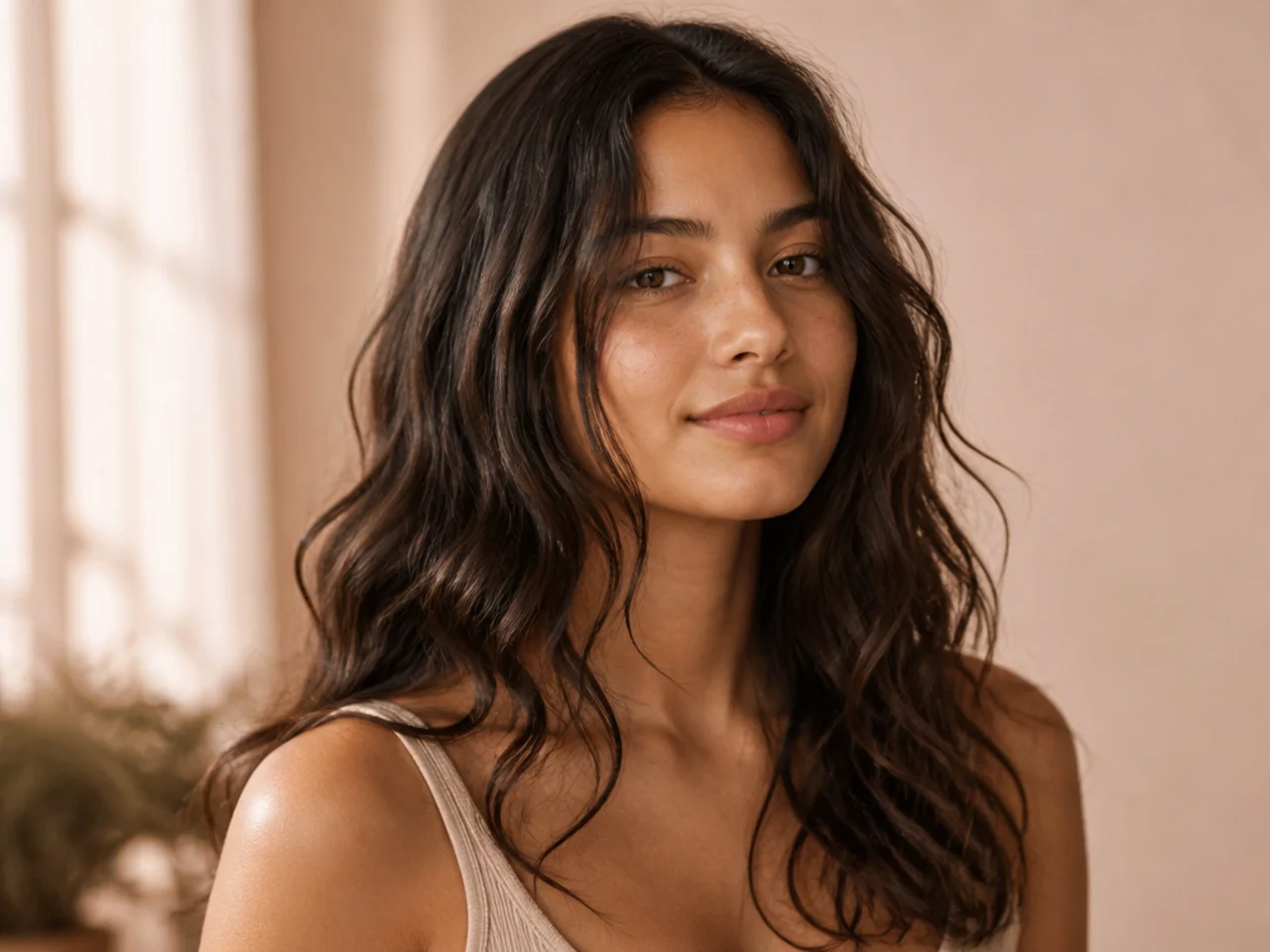 A light mousse applied to 2A hair