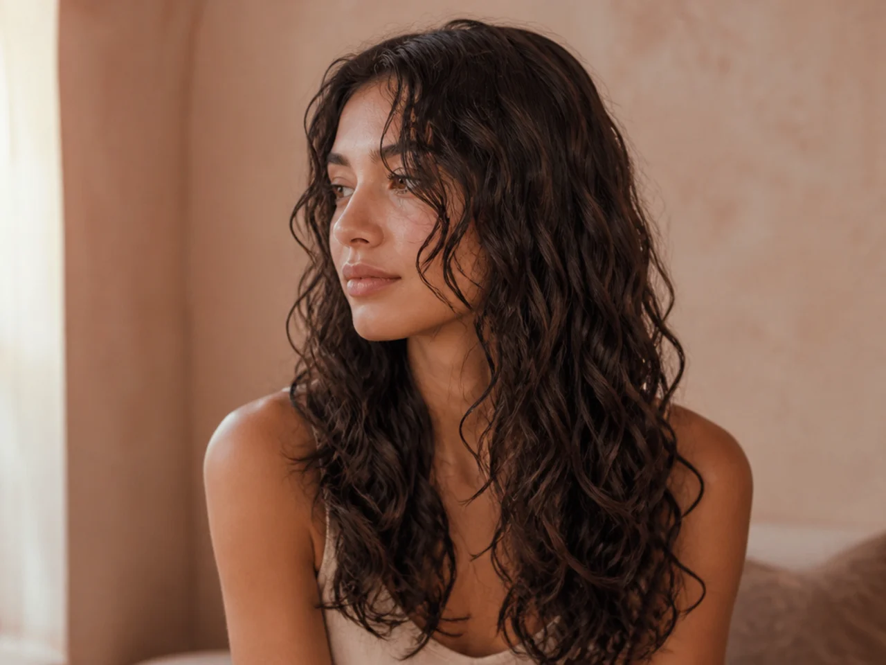 Hair left undisturbed while drying