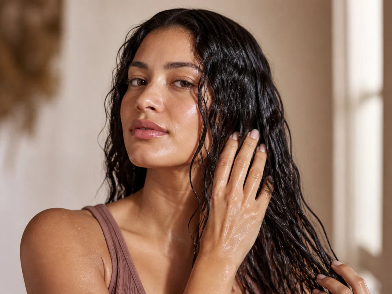Leave-in applied to soaking wet hair