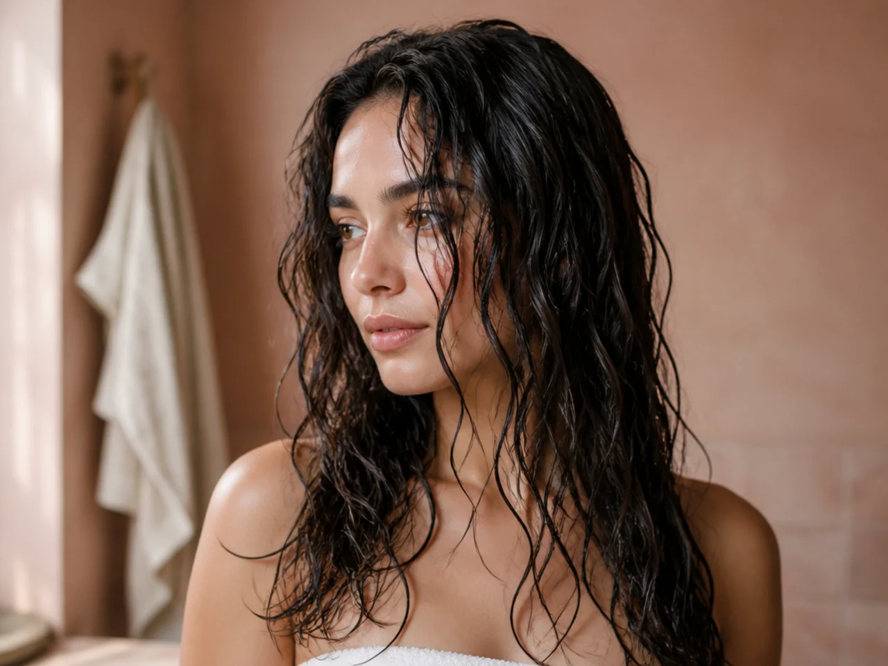 Hair left undisturbed after rinsing