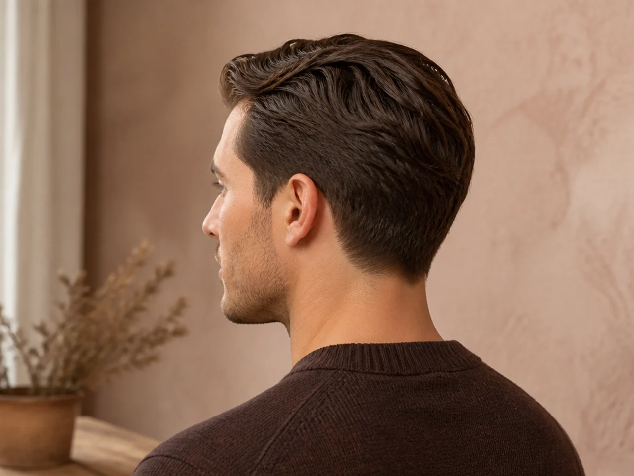 A wavy ivy league combed flat