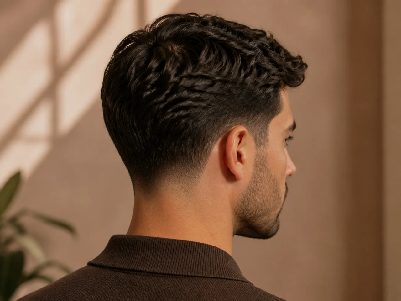 A wavy ivy league with a low taper