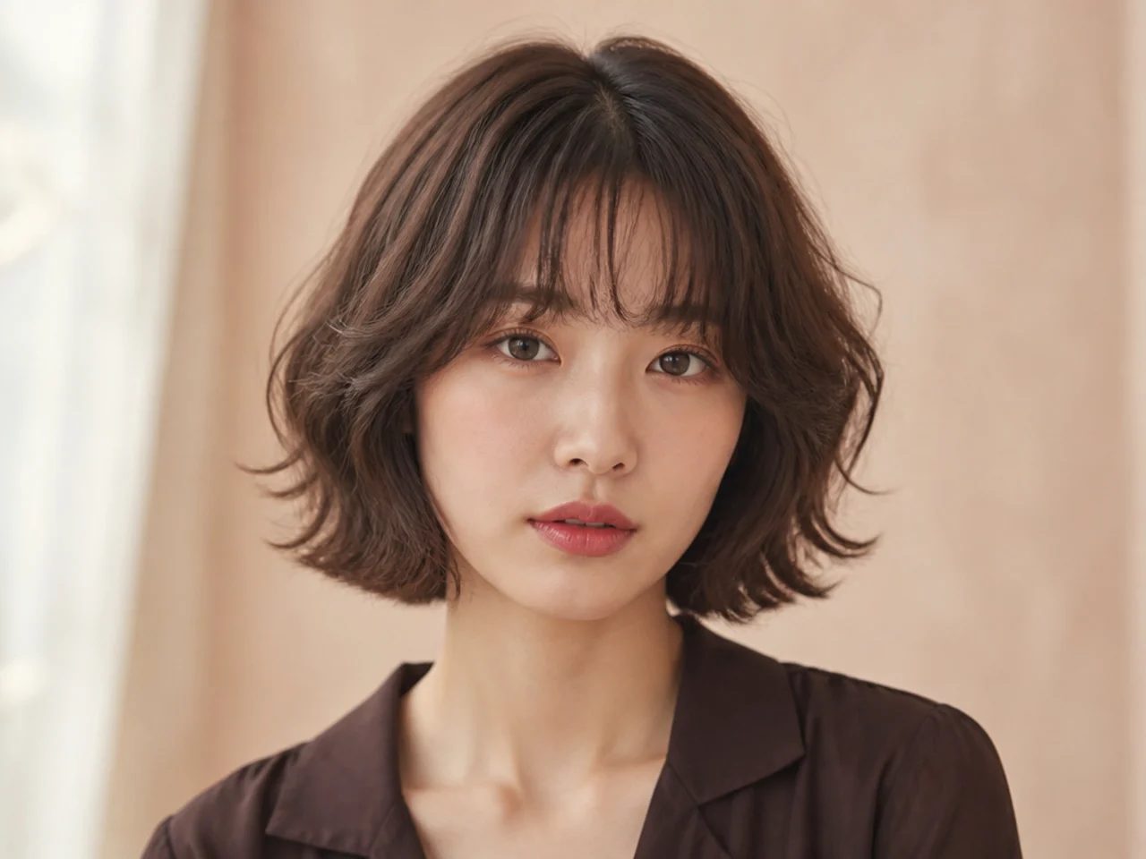 A permed Korean bob