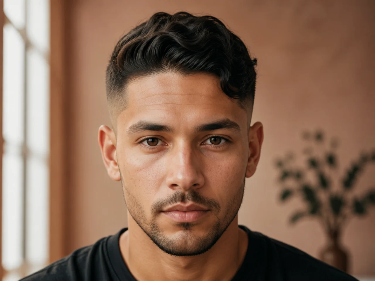 Wavy hair showing pattern on one side only