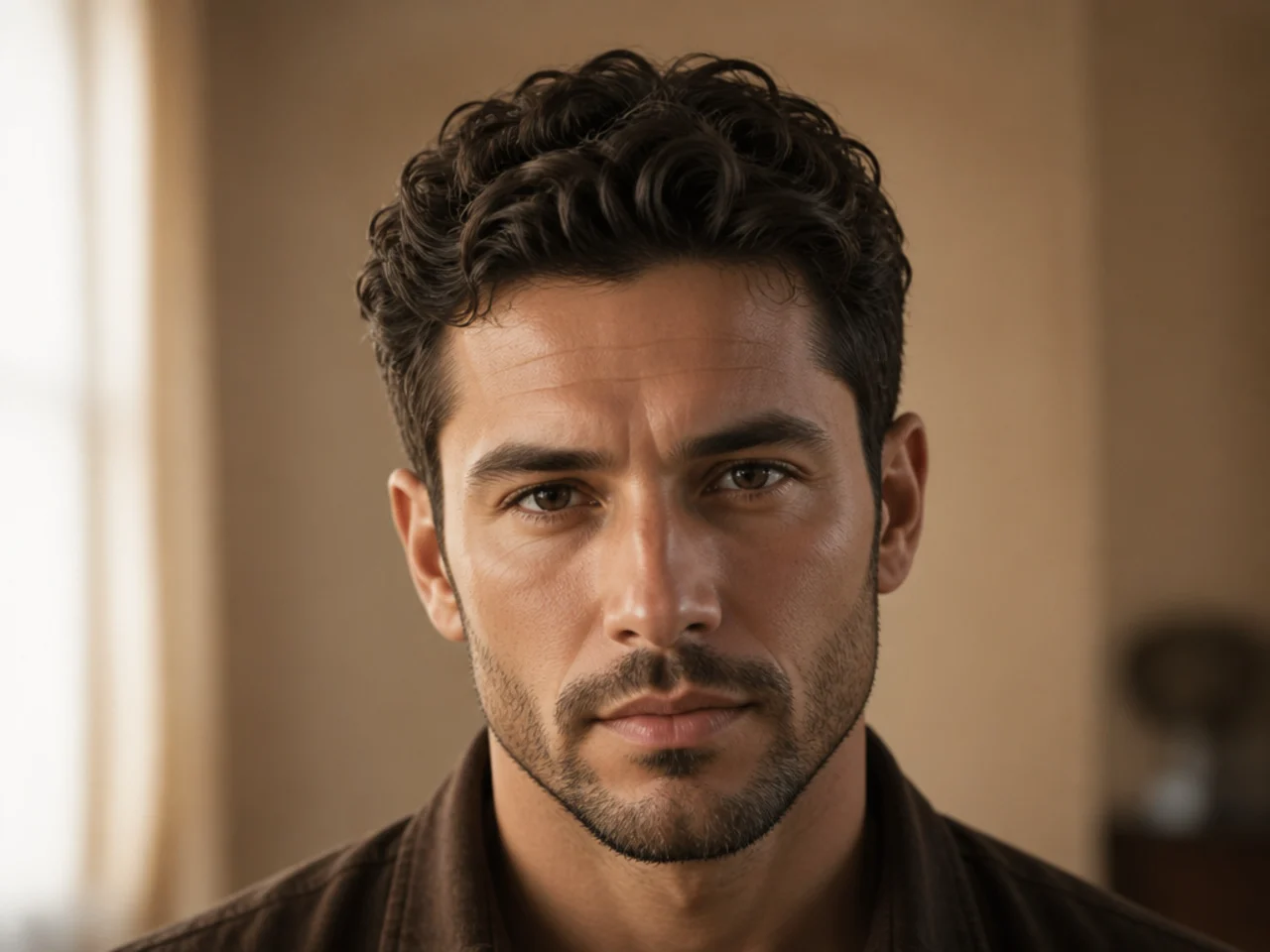 A rounded neckline following a nape whorl on wavy hair