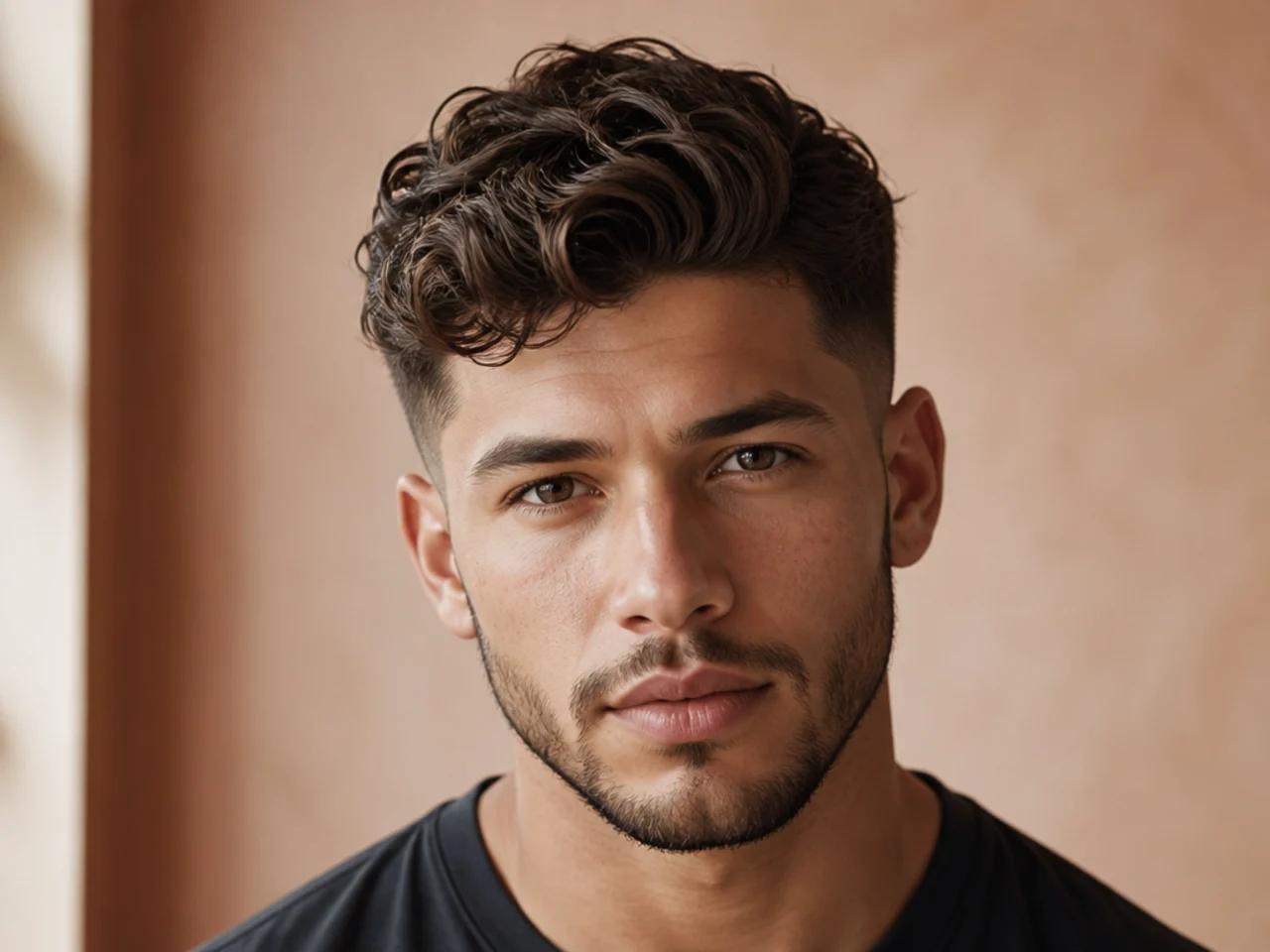 Longer wavy hair styled with product for hold