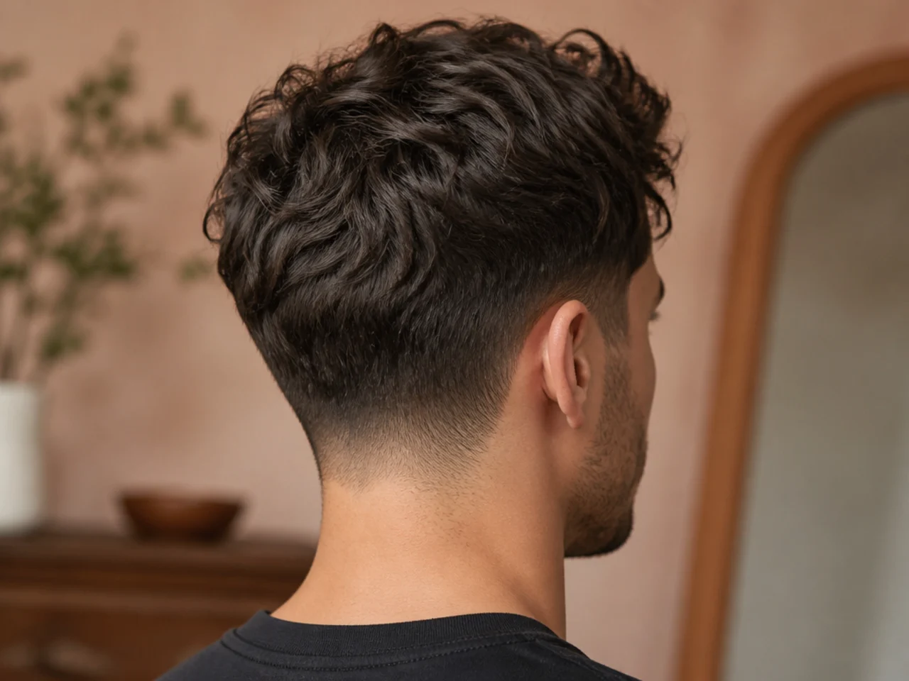 Wavy hair air-dried with no product to reveal the natural pattern