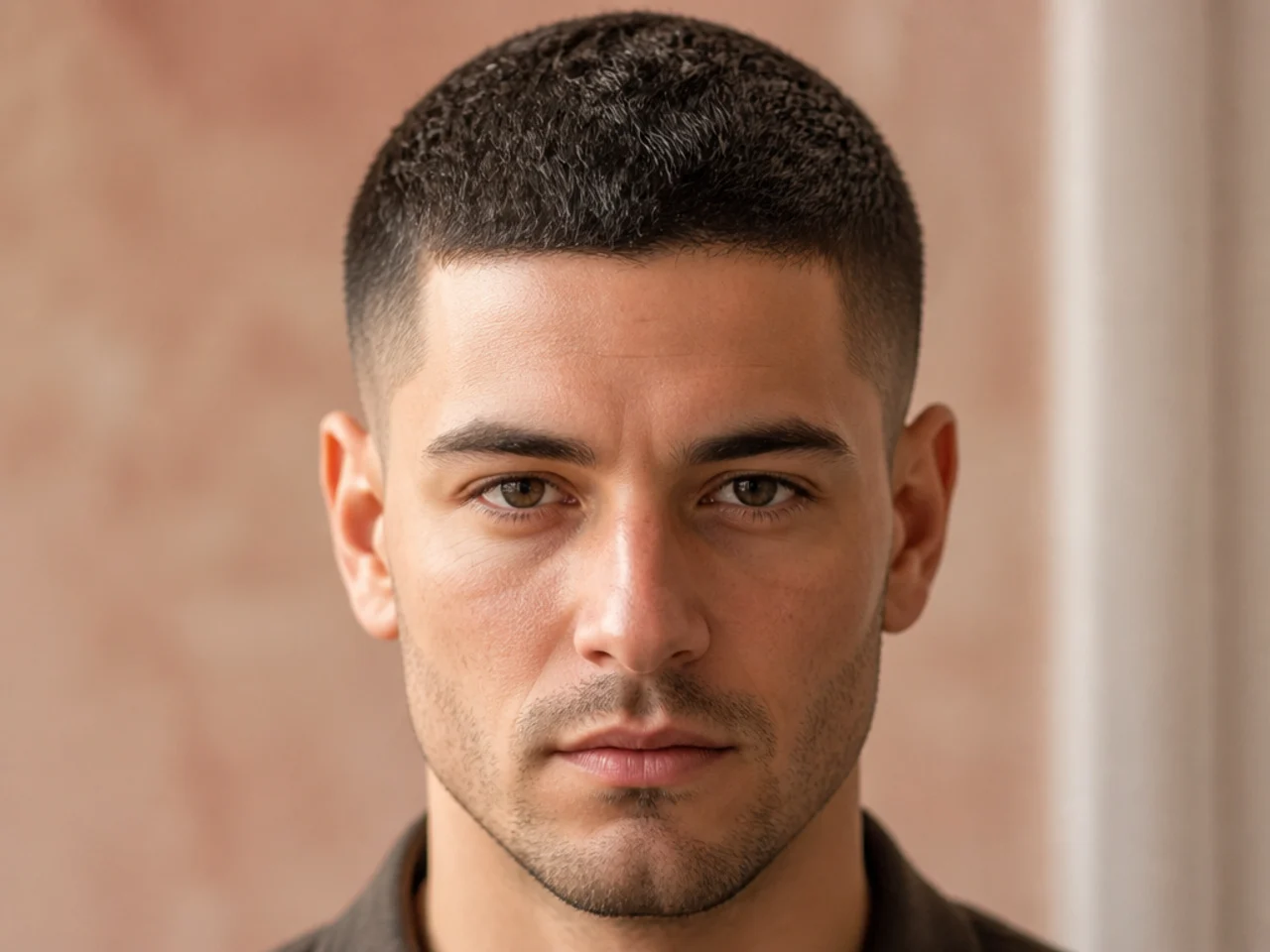 Wavy hair cut too short to show any pattern