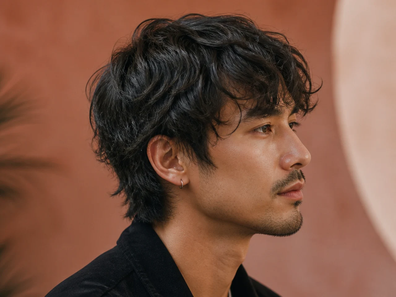 Short wavy wolf cut on 2B hair with a cropped two-inch top and just-above-collar nape length