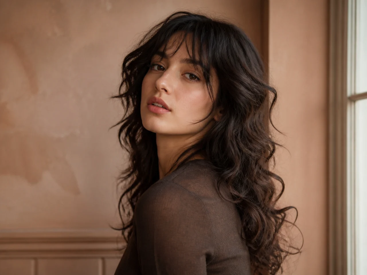 A wavy wolf cut with scissor cut sides keeping their wave