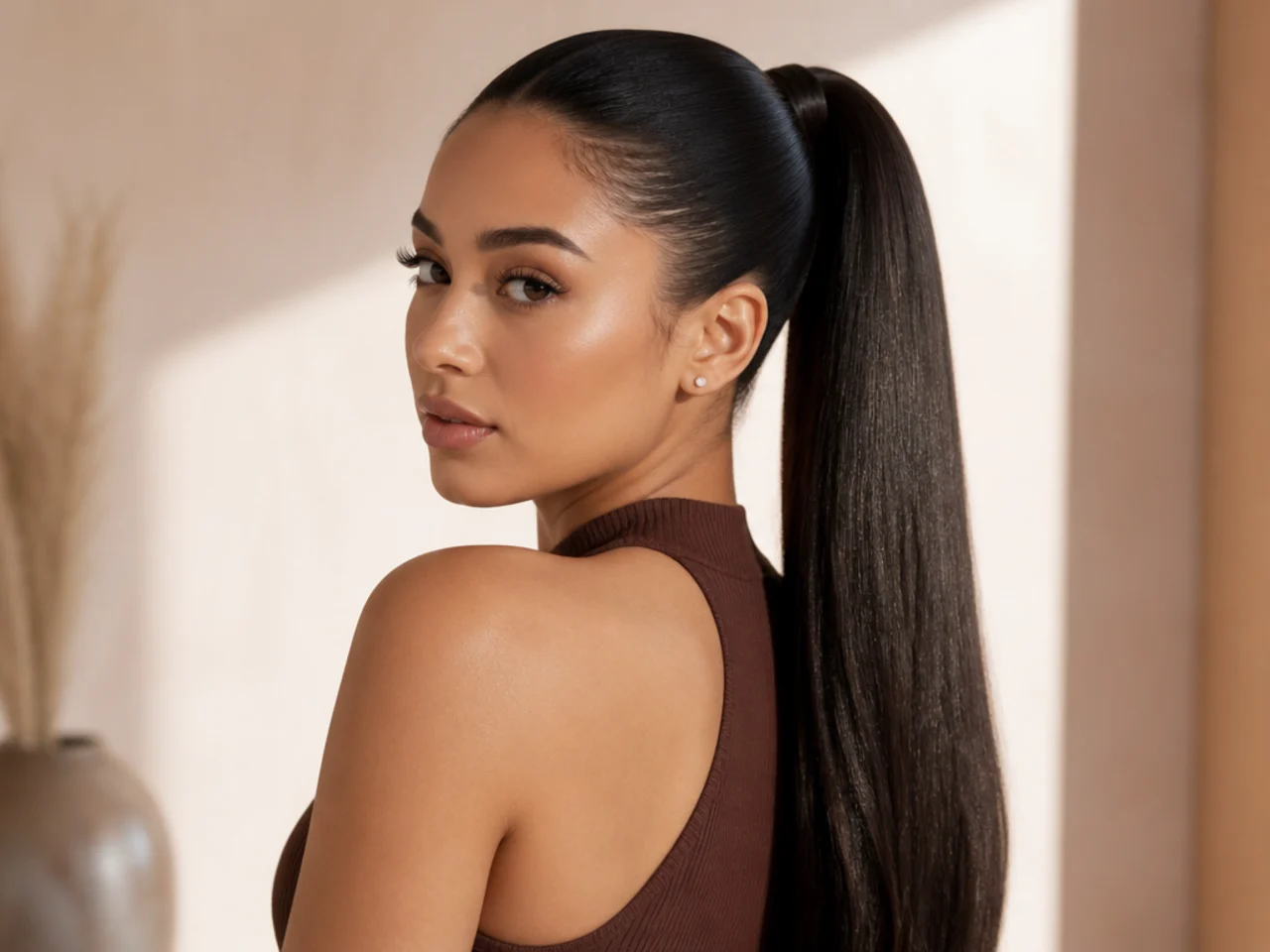 A ponytail on a wig