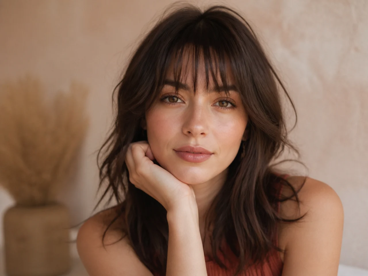 Point cut wispy bangs with tapered tips