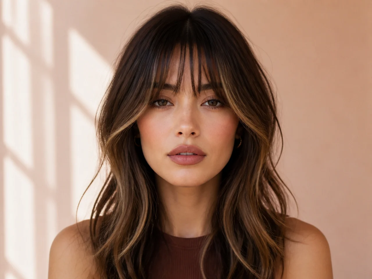 A wispy fringe with highlighted ends