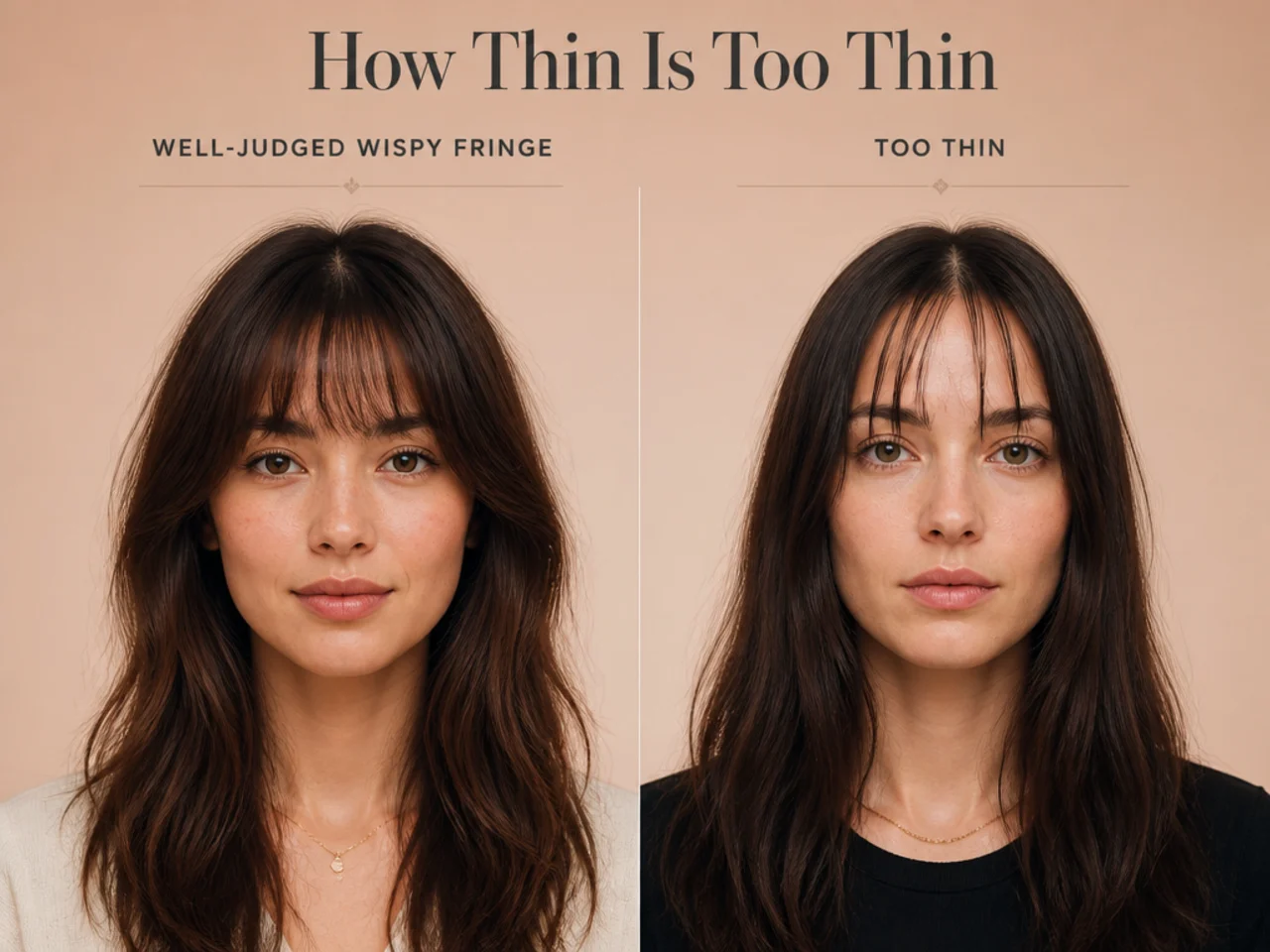 A well-judged wispy fringe beside one cut too thin