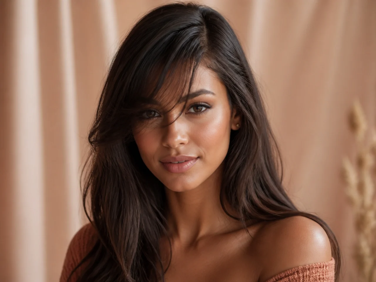 Wispy side swept bangs from a deep part