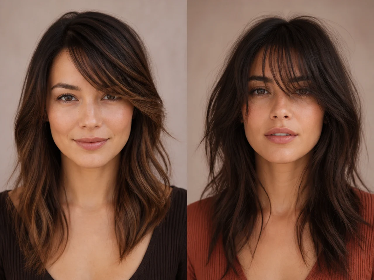 Lightly wisped and heavily wisped fringes compared