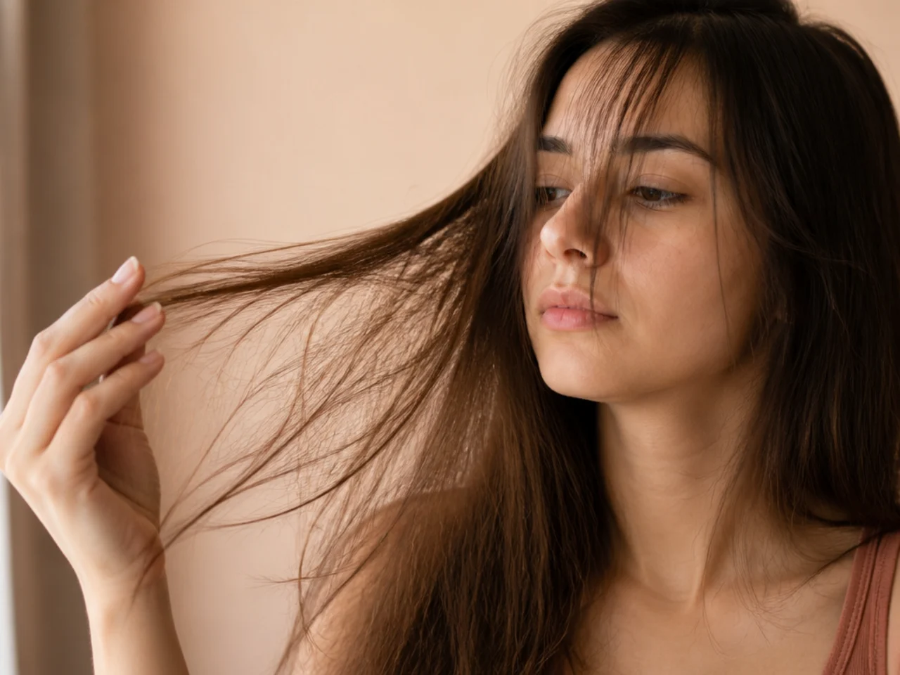 Long fine hair with over thinned see through ends