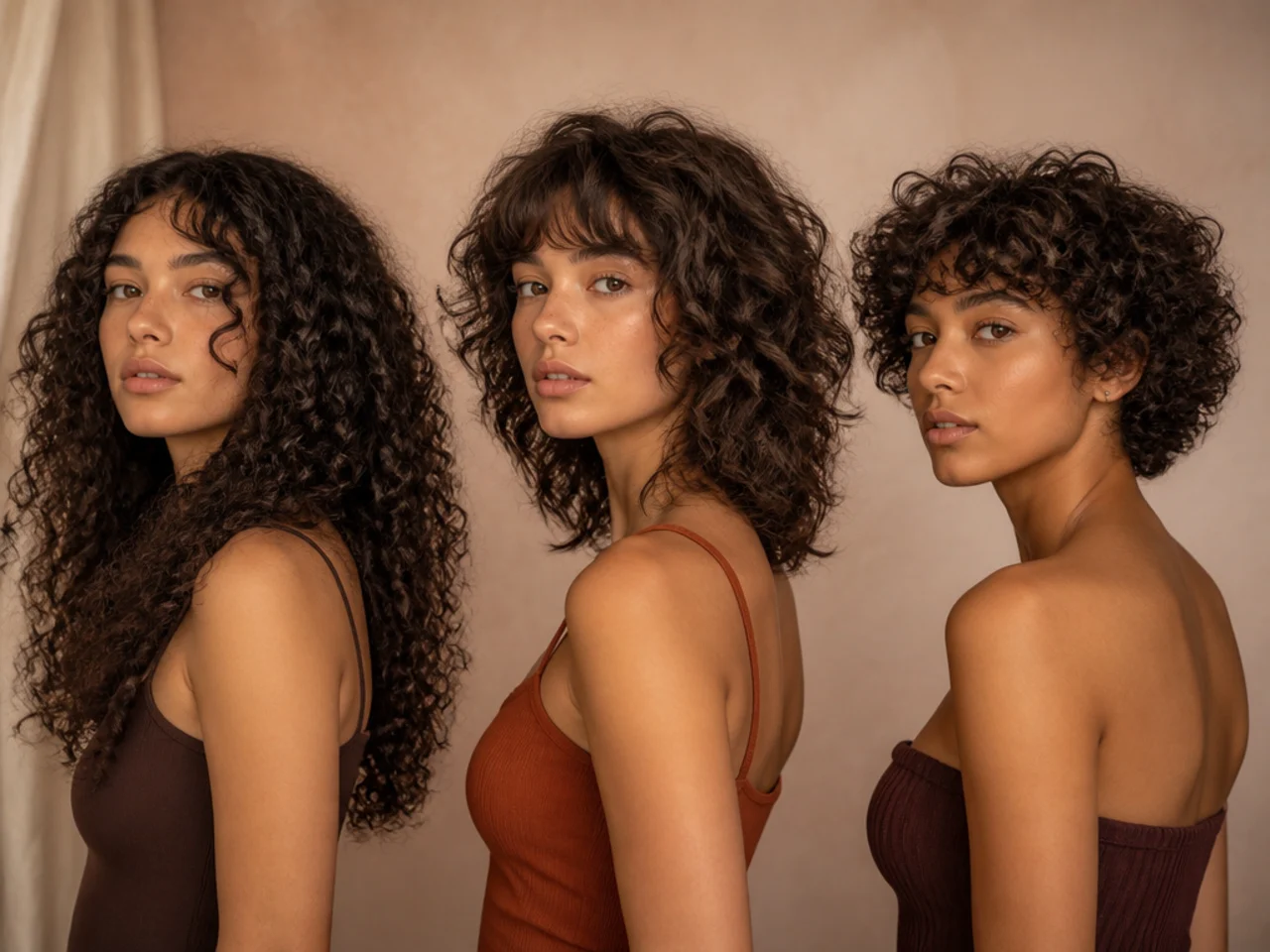 Three curl patterns side by side showing different layer heights