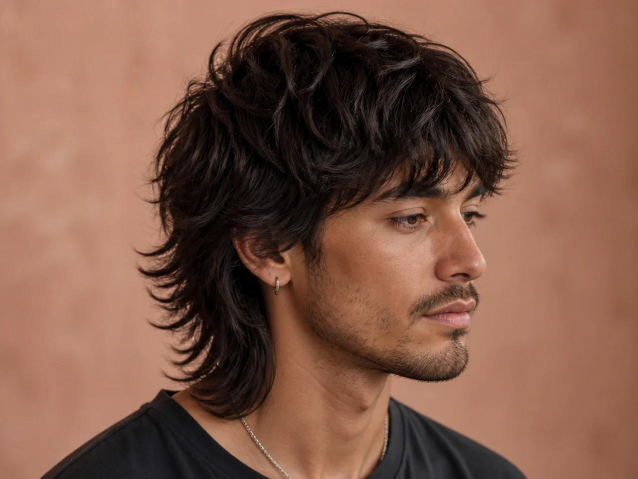 Layered wolf cut showing multiple defined layer stacks around the crown