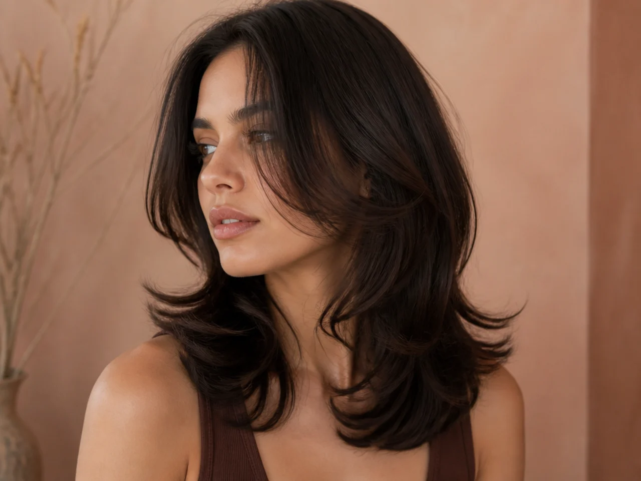Layer depths marked from cheekbone jaw and collarbone