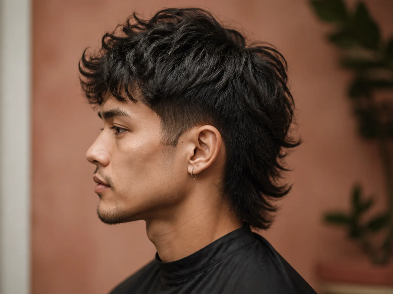 Taper wolf cut mullet with clean scissor-tapered gradient sides blending into layered crown
