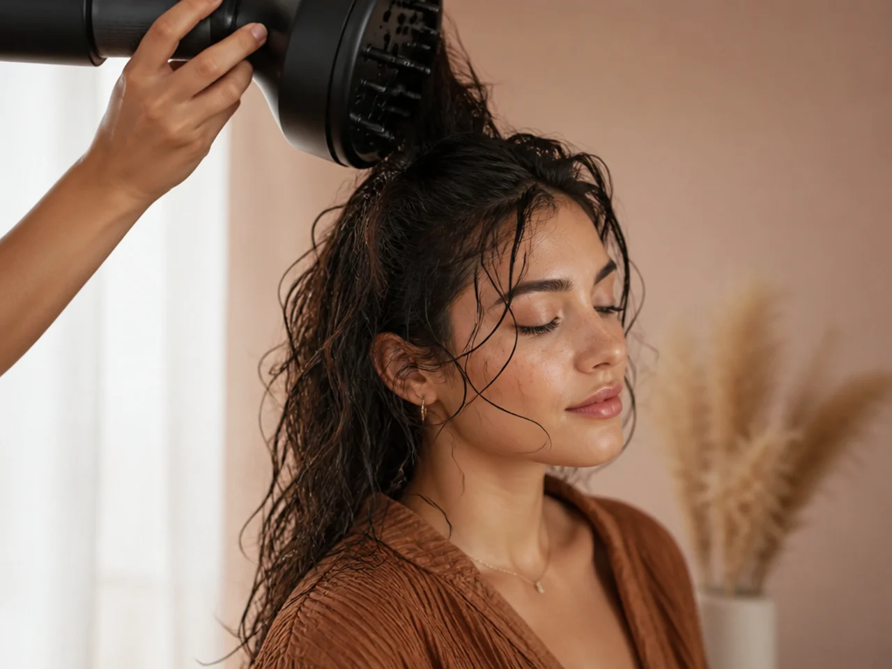 Crown layers being dried upward with a diffuser
