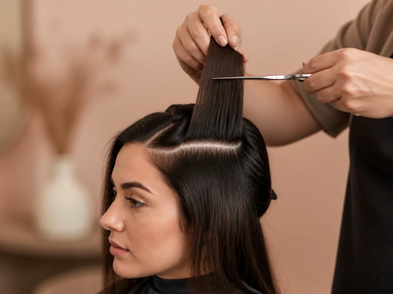 A crown guide section held at ninety degrees and cut