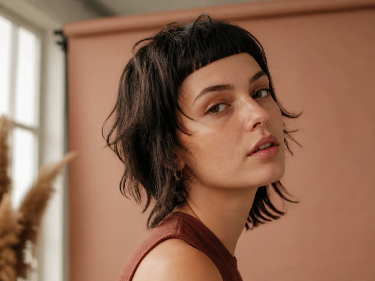 20 Short Wolf Cuts With Bold Micro Bangs