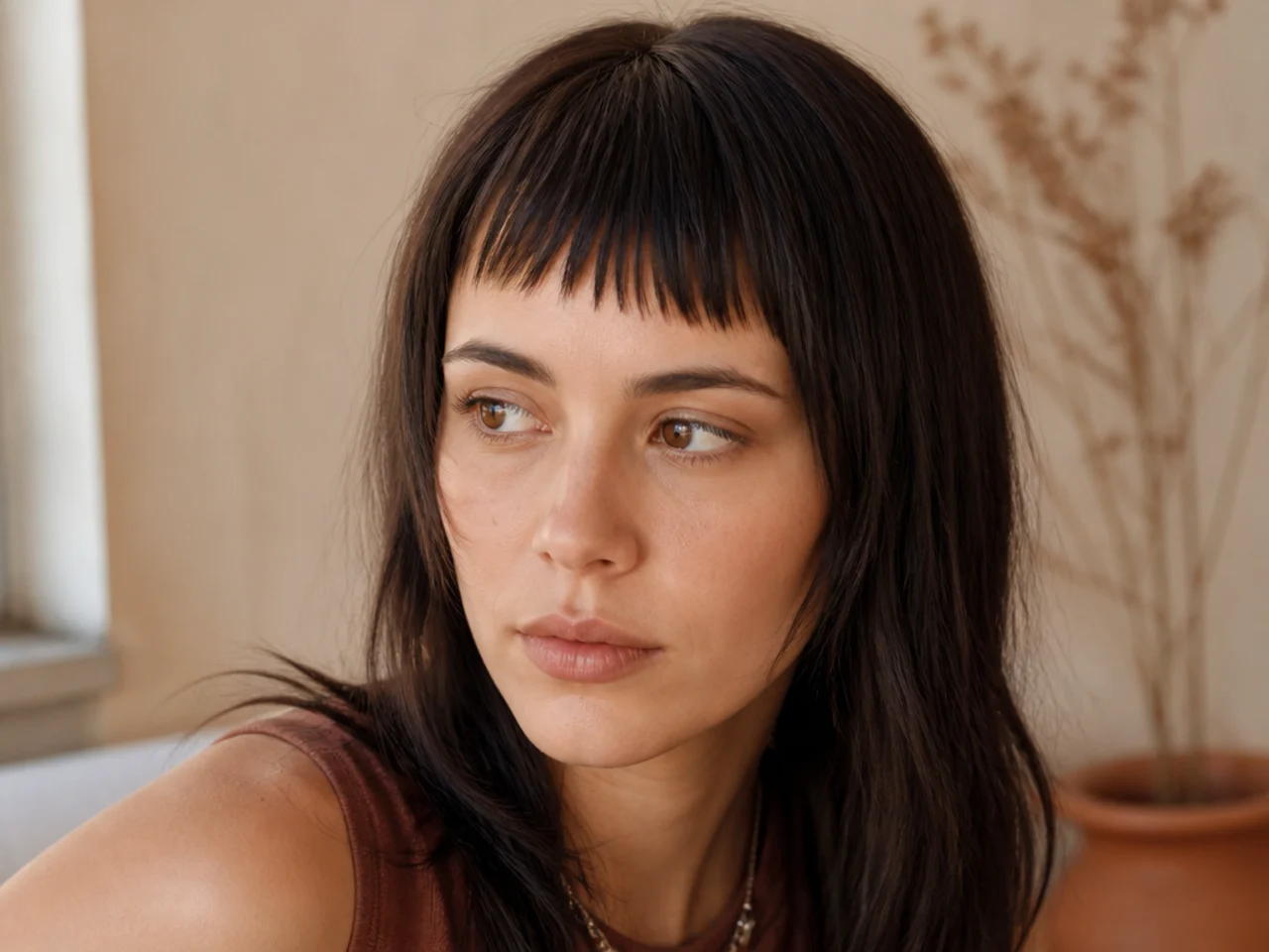 A thick micro fringe thinned from behind so it lies flat