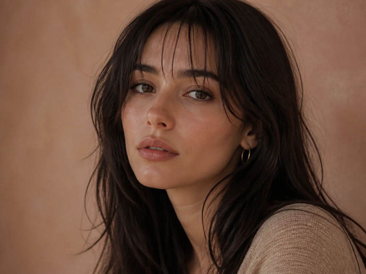 A light wispy micro fringe with forehead visible between the strands