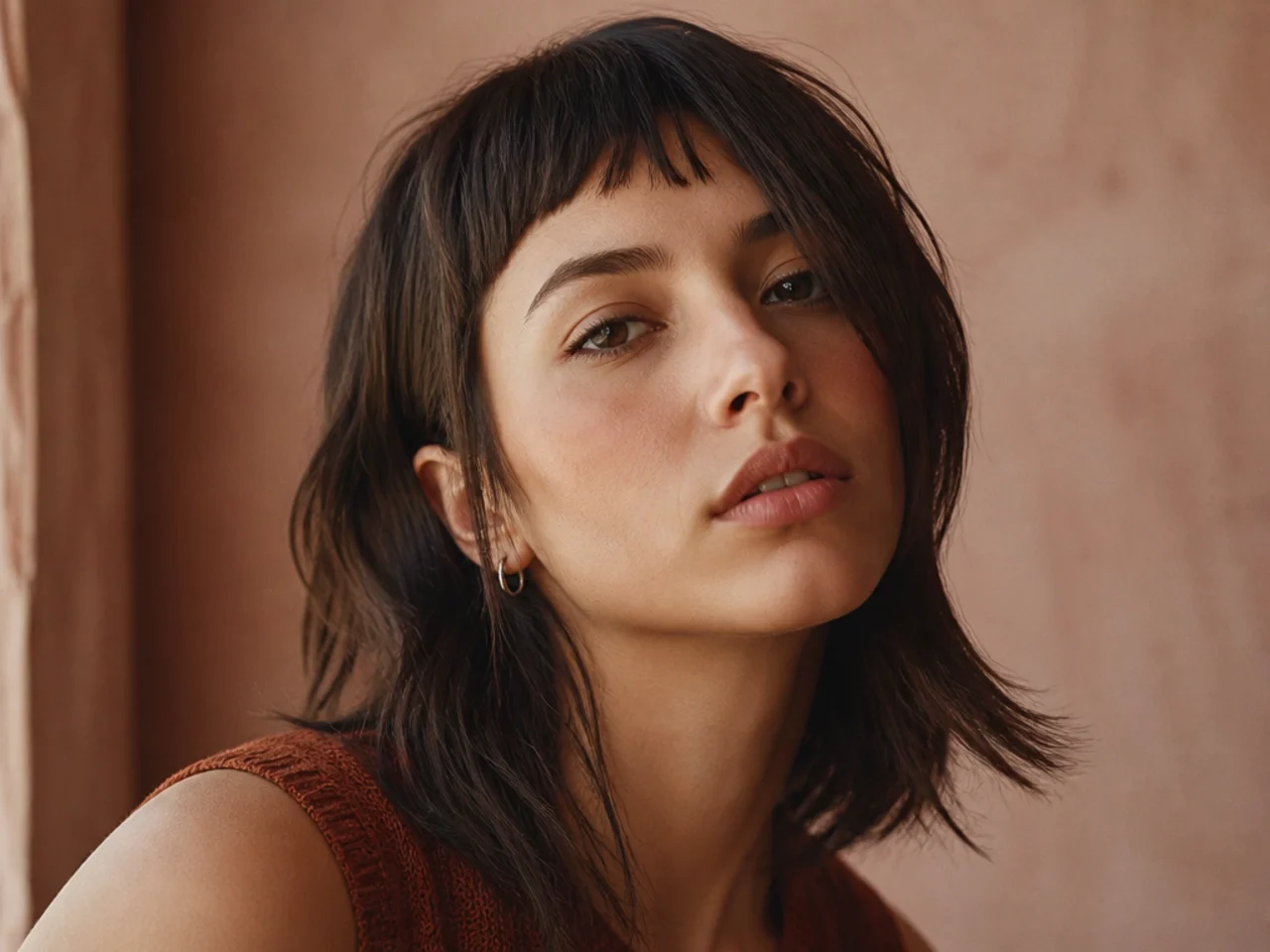 An asymmetric micro fringe with one side cut longer than the other