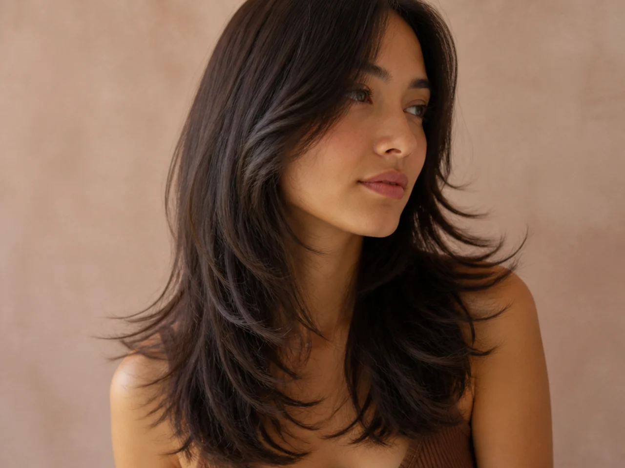 Fine tapered hair ends cut with a razor showing a wispy finish