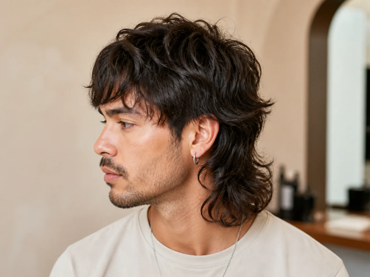 Wolf mullet at eight weeks of growth showing softened perimeter and slightly longer nape length