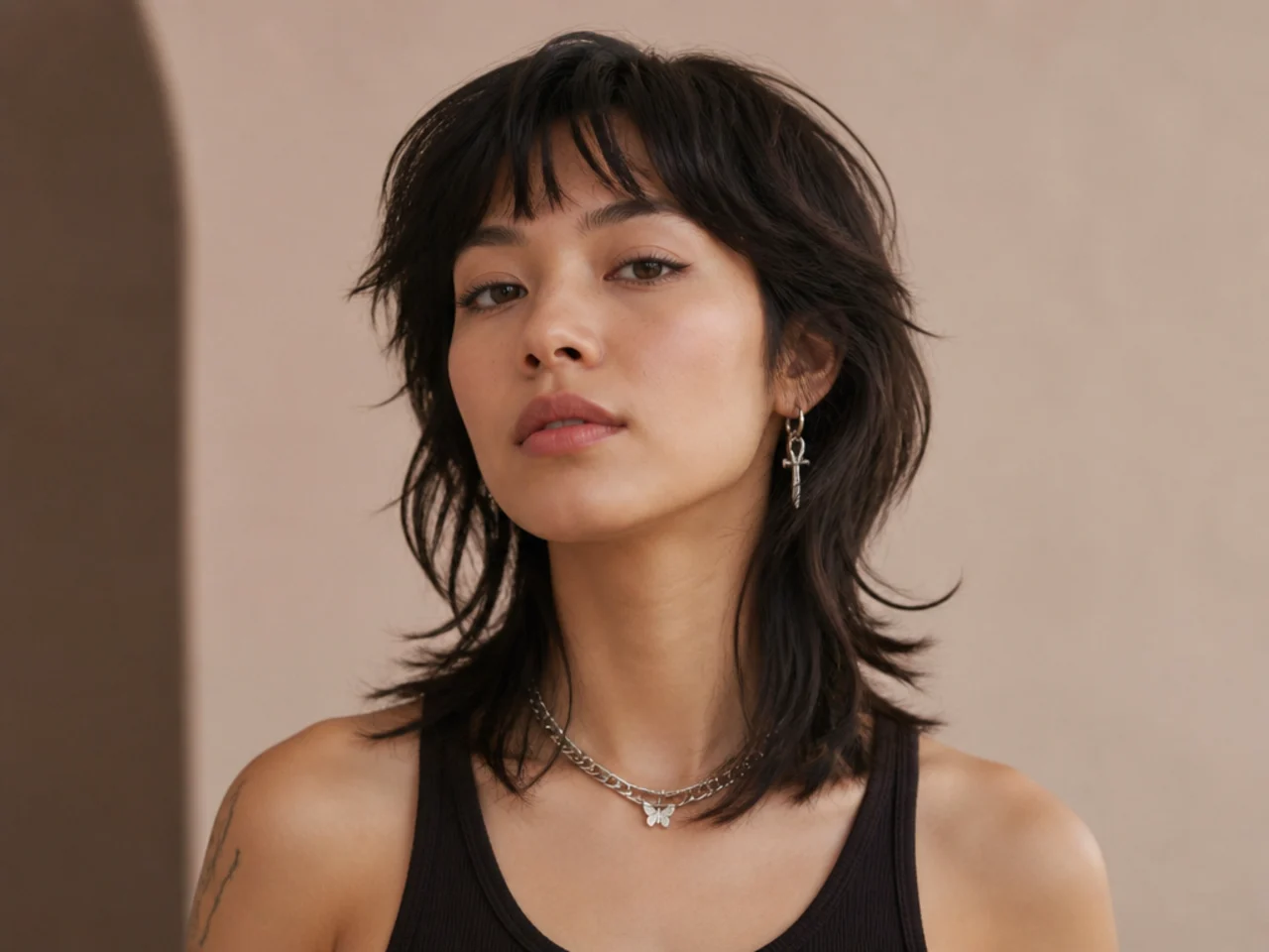Wolf cut cut into hair growing out from a bob