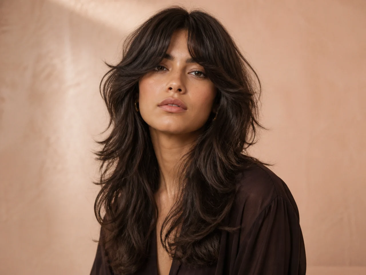 Long wolf cut on thick hair