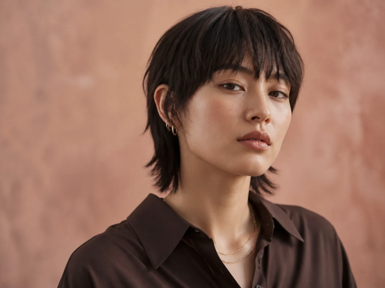 Short wolf cut on straight hair