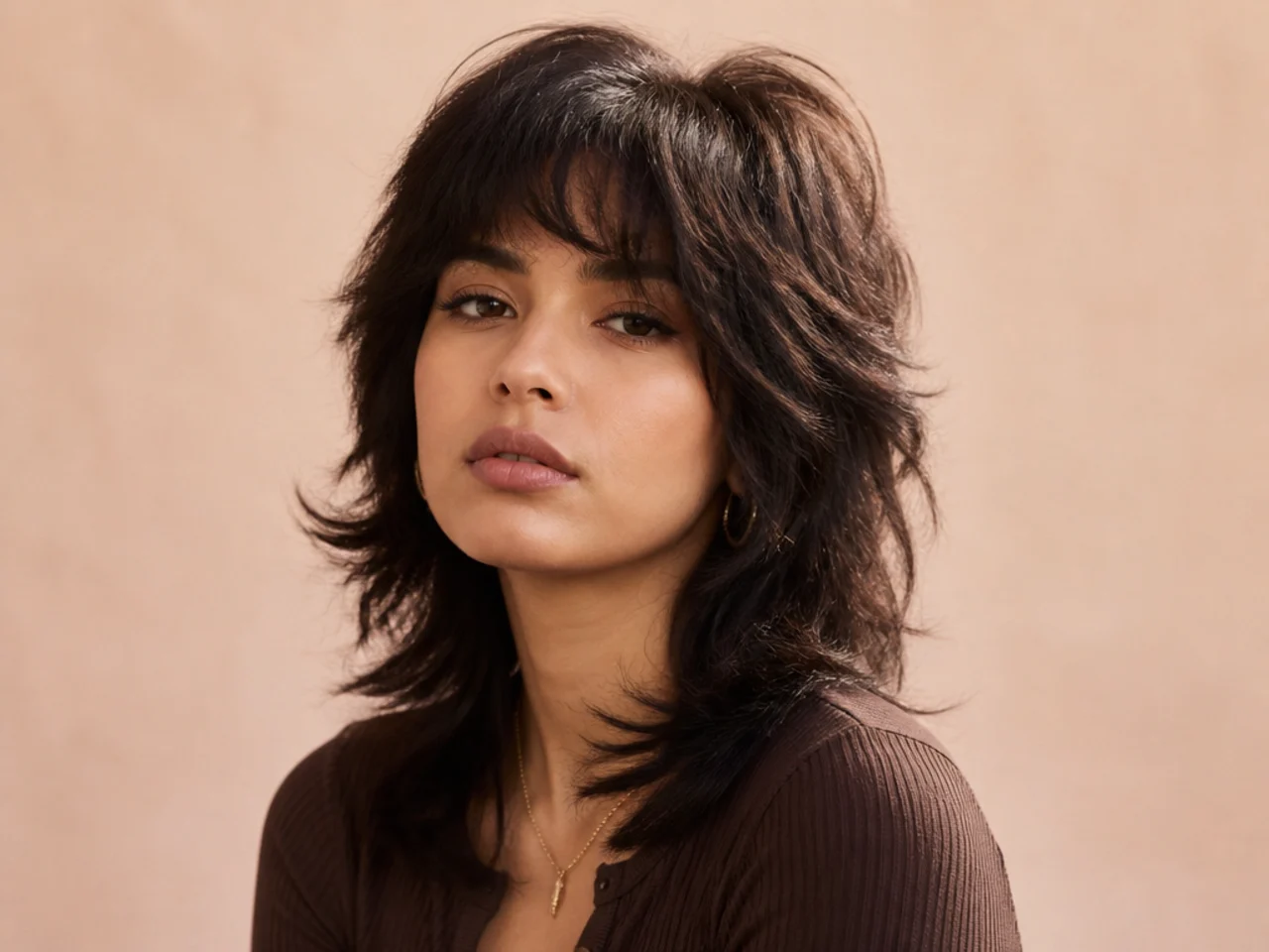 Wolf cut diffused for crown volume