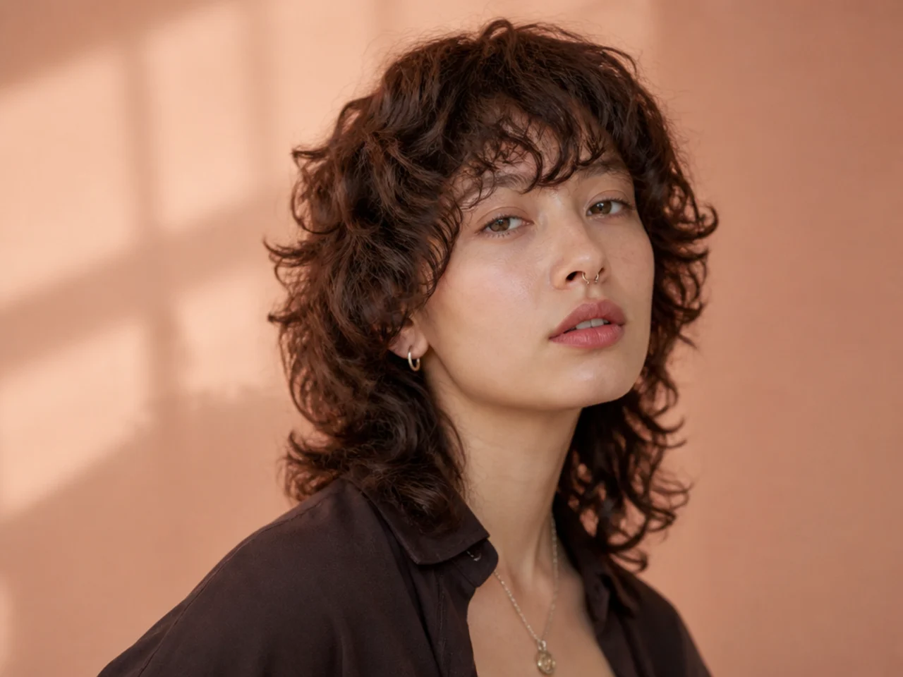 Medium curly wolf cut