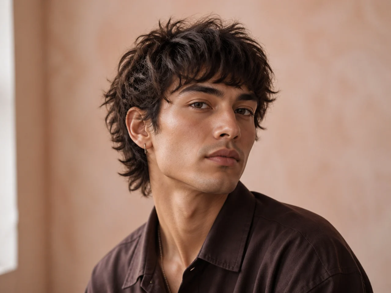 Short men's wolf cut with minimal nape length