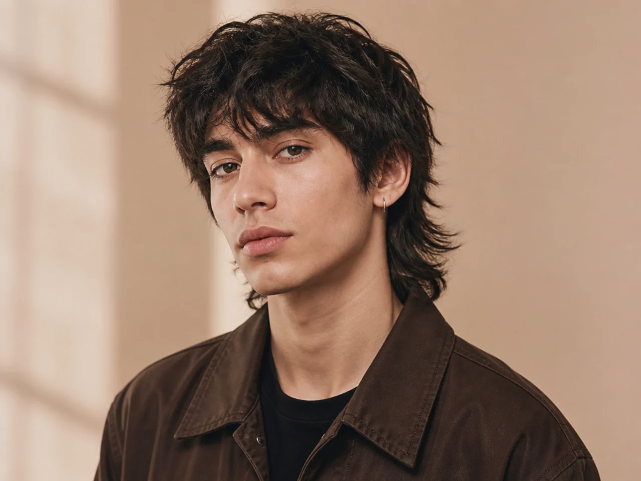 Men's wolf cut with scissor-cut sides