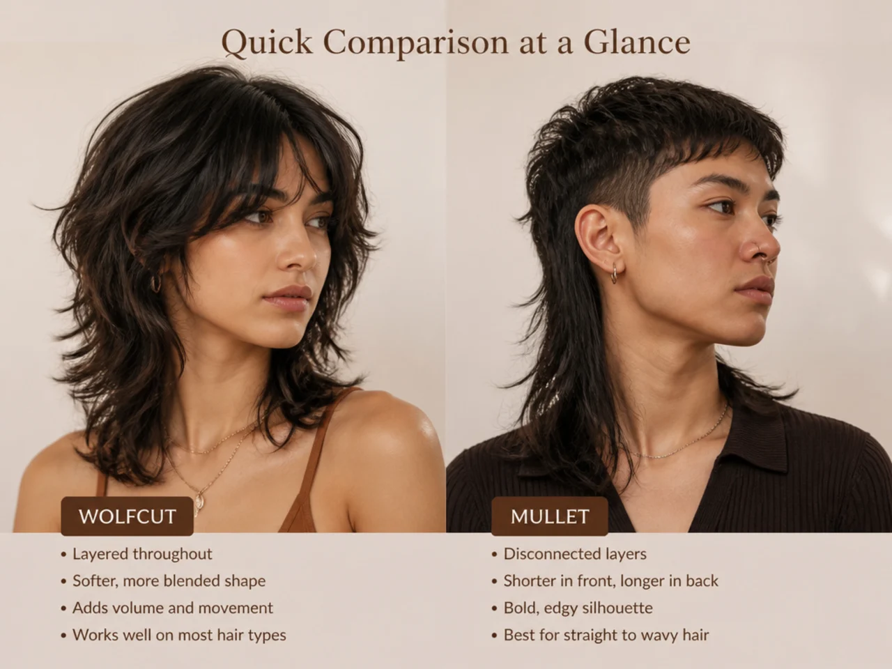 Layered and disconnected structures shown side by side in profile