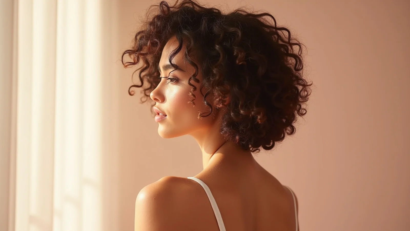Conditioner being squished upward into soaking wet curls