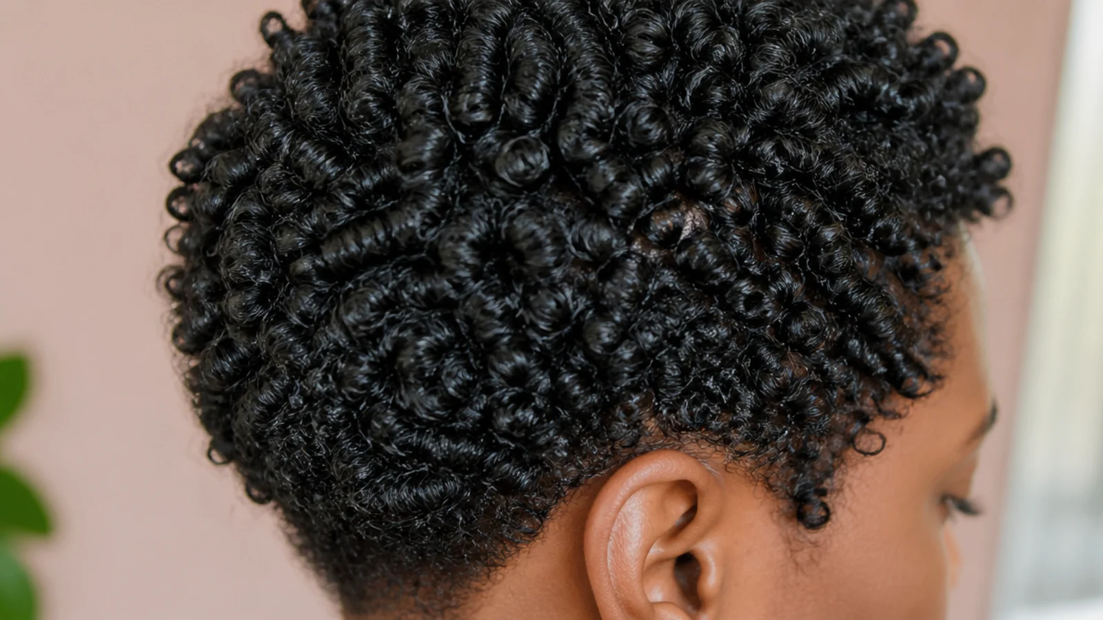 Pencil width corkscrew curls defined one section at a time