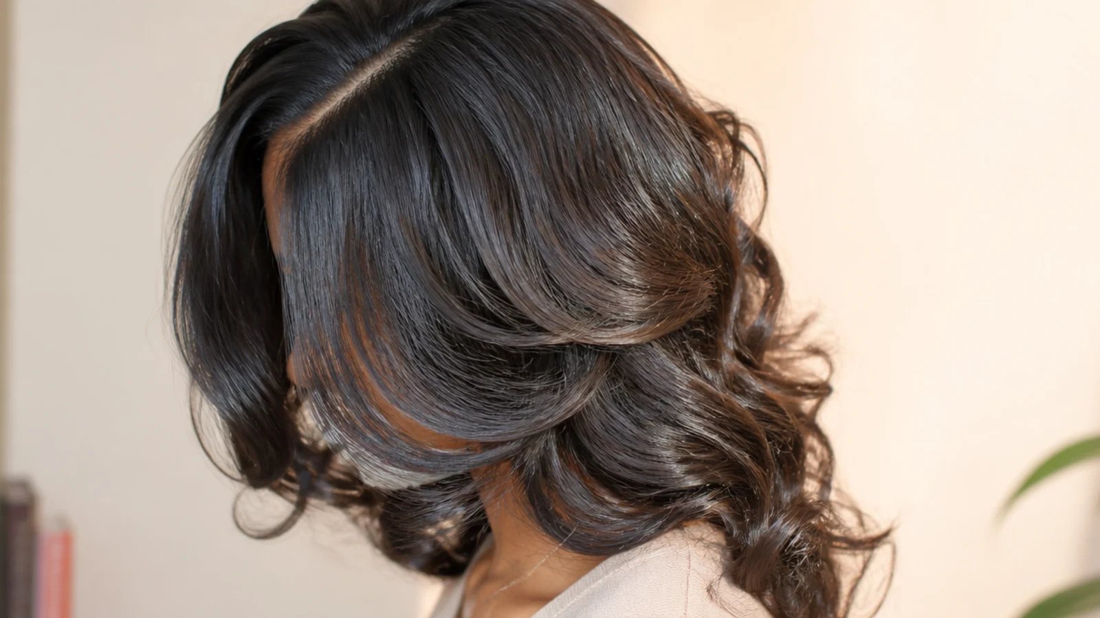 A diffuser bowl cupping a section of curls close to the scalp