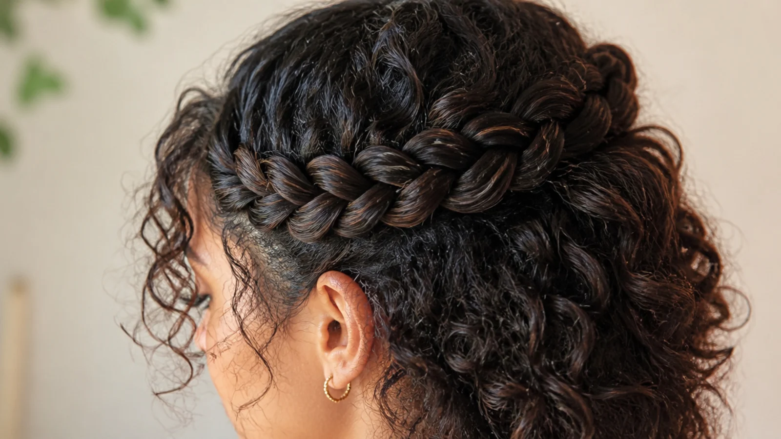 A braid wrapped around the head like a crown